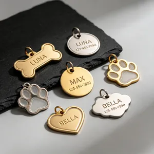 Personalized Engraving Pet Name Tag Anti-lost Metal Pet Tag Custom Logo Pet ID Nameplate For Dogs And Cats thumbnail-1