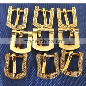 Wholesale Gold 10mm Inner Width Diamond Metal Buckle Pet Collar Alloy Buckles Upscale Rhinestone Dog Collar Buckle thumbnail-2