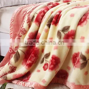 Made In China Winter Flower Plain Dyed Mink Blanket thumbnail-2