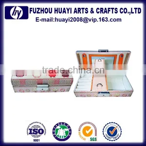 Sexy Custom Antique Handmade pu Leather Velvet Jewelry Box With Drawers thumbnail-3
