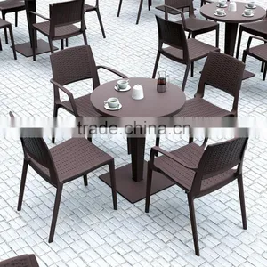 Set Of 4 Simple Fashion Casual Synthetic French Bistro Rattan Chairs Cheap Wicker Rattan Chairs thumbnail-5