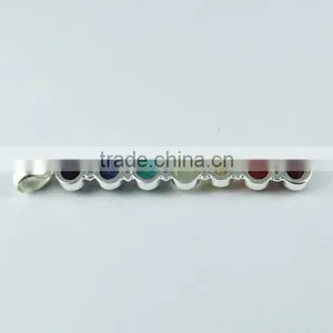 Perfect Multi Color 925 Sterling Silver Chakra Pendant, Gemstone Silver Jewelry, Handmade Silver Jewelry thumbnail-5