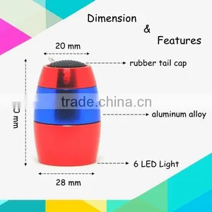 (1500421) Portable Mini Dark Light Flash Metal 6 LED Powerful Light Keychain thumbnail-2