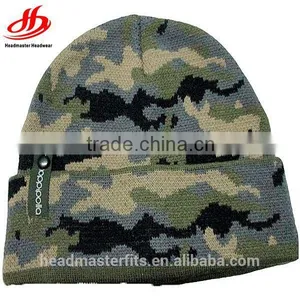 Custom Camouflage Jacquared Knitted Beanie thumbnail-1