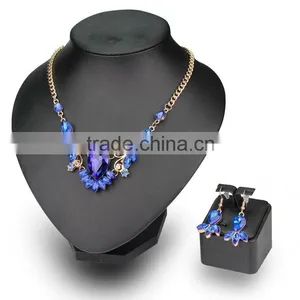 Jofo Brand 2016 Latest Popular Lady Alloy Blue Crystal Jewelry Set For Women and Lady thumbnail-3