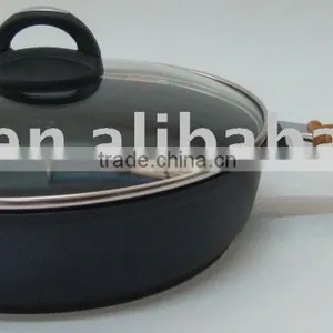 28cm Die Cast Aluminium Deep Fry Pan With Wooden Handle thumbnail-1