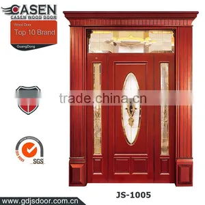 Guang Dong Modern Double Swing Wood Glass Door Design thumbnail-6