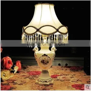 Gold Outline Home Goods Ceramic Vase Table Lamp in Bedroom thumbnail-1
