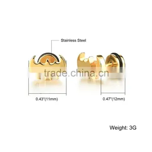 New 2016 Latest Design 316L Stainless Steel Black Plated Batman Earring for Men thumbnail-6