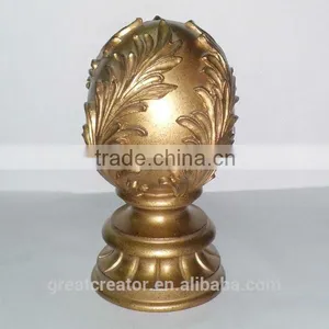 Decorative Victorial Gold Curtain Rod Finials Antique Drapery Hardware Supplies thumbnail-1