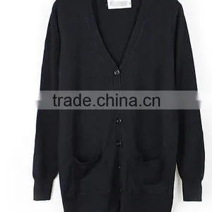 New Womens Cardigan V Neck Loose Long Sleeve Knit Sweater Coat Long thumbnail-2