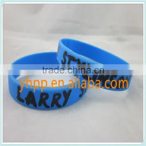Custom LARRY STYLINSON Silicone Blue Printed Logo Wristband Bracelet Quality Choice thumbnail-2