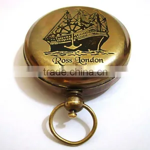 Nautical Brass Compass Pendant/ Nautical Pendant / Mini DIRECTIONAL COMPASS FOR PENDANT thumbnail-1