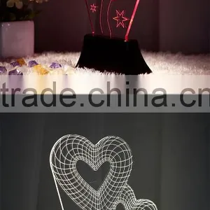 Telesthesia Acrylic + 3d Optical Illusions Led Rectangle Lighted Display Base Multi Color Changing Night Light Lamp thumbnail-5