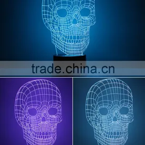 Skull Night Light 3D Visual LED Night Light Creative Lava Table Lamp Novelty Lighting Bedroom Light thumbnail-5
