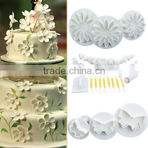46 PCs Set Fondant Cake Cutter Ejector Stamp + Modeling + Smoother + Border Decoration Fondant Marzipan Plunger Cutter SV009933 thumbnail-2