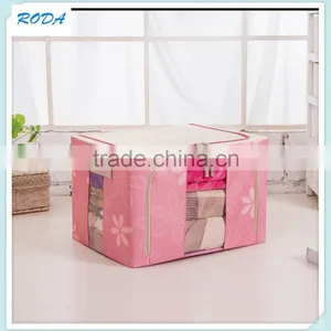 Flower Durable Oxford Fabric Foldable Steel Shelf Lidded Storage Box thumbnail-6
