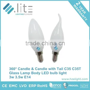 Led Lighting Candle Long Tail With Tail C37 Bulb 6w IC Driver E12 E14 E26 E27 Base CE RoHS Certifications Plastic Plus Aluminium thumbnail-3