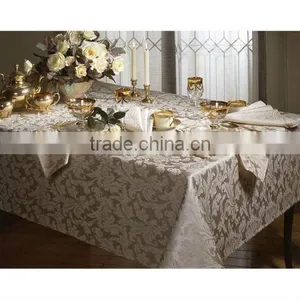 Jacquard/Pattern Polyester Square Table Cloth/table Linen for Wedding thumbnail-1