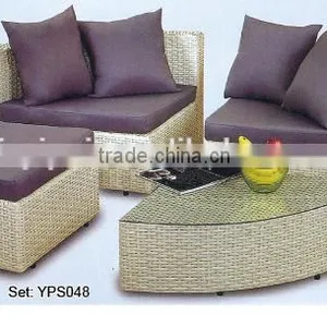 00 Patio Furniture Outdoor New Design Comfortable Round Rattan Sectional Sofa Set YPS048 thumbnail-1
