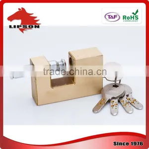 Lipson LS-200K Series Hardened Steel Shackle Kaba Key Rectangular Brass Padlock thumbnail-4