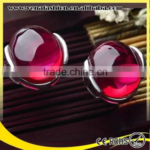 Colored Natural Ruby Agate Opal Single Stone Earring Designs thumbnail-1