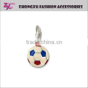 New Silver and Gold Plated Word Cup DIY Custom 3D Sport Ball Soccer Football Charms thumbnail-1