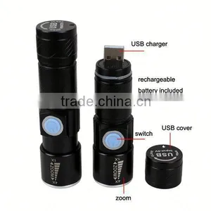 C92 Build in Battery USB Charger Rechargeable Led Torch Flashlight thumbnail-5