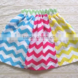 New Arrive Chevron Print Multicolor Cotton Skirt Zig Zag Chevron Skirt for Girls thumbnail-1