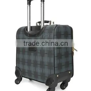 14 Inch , 4 Wheels , Soft PVC Case , Nylon Zipper Trolley Travel Luggage Bag thumbnail-5