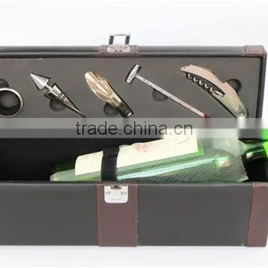 Luxury Leather Box Wine Set Made in China thumbnail-1