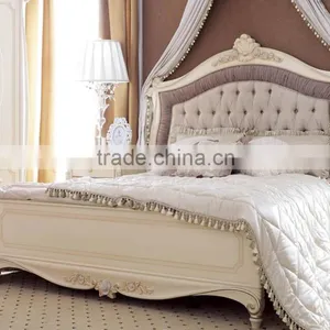 European Classical Antique Cheap Bedroom Beds Set Bed Bedside Table Wardrobe Dressing Table Commode thumbnail-2