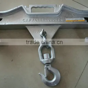 Forklift Lifting Hook, Double Fork, Single Swivel Hook, 4000 Lb., Fork Pocket Size 2-1/2" H x 6-3/4" thumbnail-2