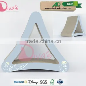 China Supplier Trangle Three Sides Corrugated Cardboard Cat Scratcher Best Cat Scratch Post Quality Choice thumbnail-4