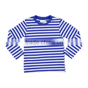 Wholesale 2016 Red White Strip With Red Neck Trim Long Sleeve Autumn/winter Knit Cotton Boys Striped t Shirts thumbnail-4