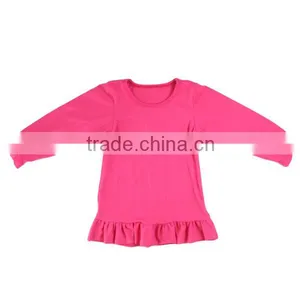 Wholesale 2016 Hot Sale Baby Girl Pure Color Baby Shirt Top Cotton Ruffle Pure Color Baby Shirt thumbnail-5