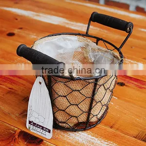 Hand Weaving Wire Basket With Jute Liner thumbnail-6