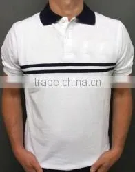 Wholesale Men ST White Polo With Navy Contrasts thumbnail-1
