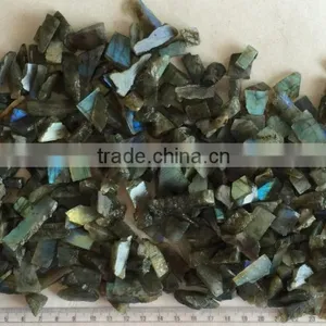 Natural Flashy Labradorite Raw Rough Sawed Slice Lot Loose Semi Precious Gemstones thumbnail-3