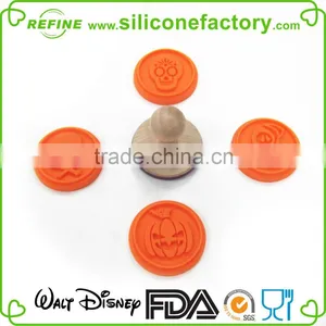 Halloween Design Dia.6.0cm Silicone Cookie Stamp Stamper Set of 4 thumbnail-1