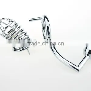 Sex Product For Men Penis Lock Ring Fittings Locking Jewelry Armoire Retractable Steel Cable Lock thumbnail-5