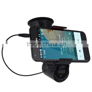 Car FM Transmitter With 360 Degree Phone Holder for IPhone Samsung Smartphones thumbnail-1