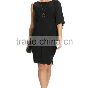 DRAPE SLEEVE MATERNITY DRESS IN BLACK Maternity Clothes,one Shoulder Maternity Clothing, Preganet Dress thumbnail-1