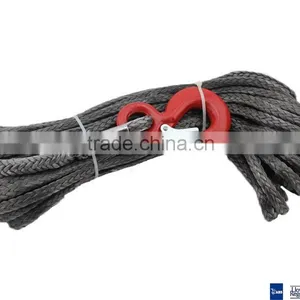 8mm x 30meters Grey Color Synthetic Winch Rope With Hook for 4x4/4wd/utv/atv/suv/offroad thumbnail-1