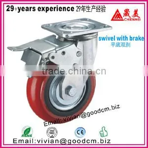 High Temperature 150mm Swivel Locking Cast Iron Industrial Caster Wheel thumbnail-4