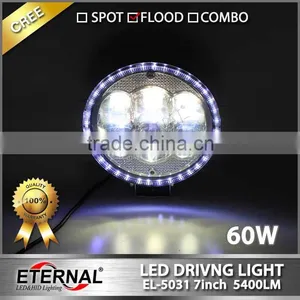 60W 7in High Power off Road Jeep Wrangler Led Driving Light ATV UTV CUV Motorcycle Powersports Spot Headlight thumbnail-1