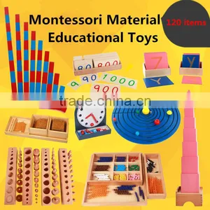 120pieces Preschool Child Educational Toy International Wooden Montessori Material thumbnail-1