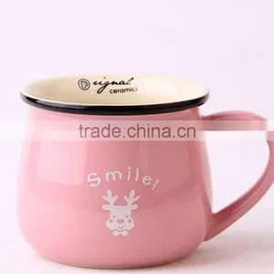 Haonai High Quality Hot Sale Ceramic Morning Tea or Milk Cup thumbnail-6