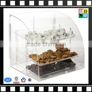 2016 Wholesale Custom-made Countertop Acrylic Short Bakery Display Case/bread,cookies,pastry Storage Display Cabinet thumbnail-1