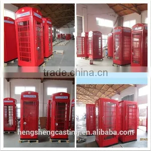Cast Iron Antique Red Telephone Booth for Sale thumbnail-1